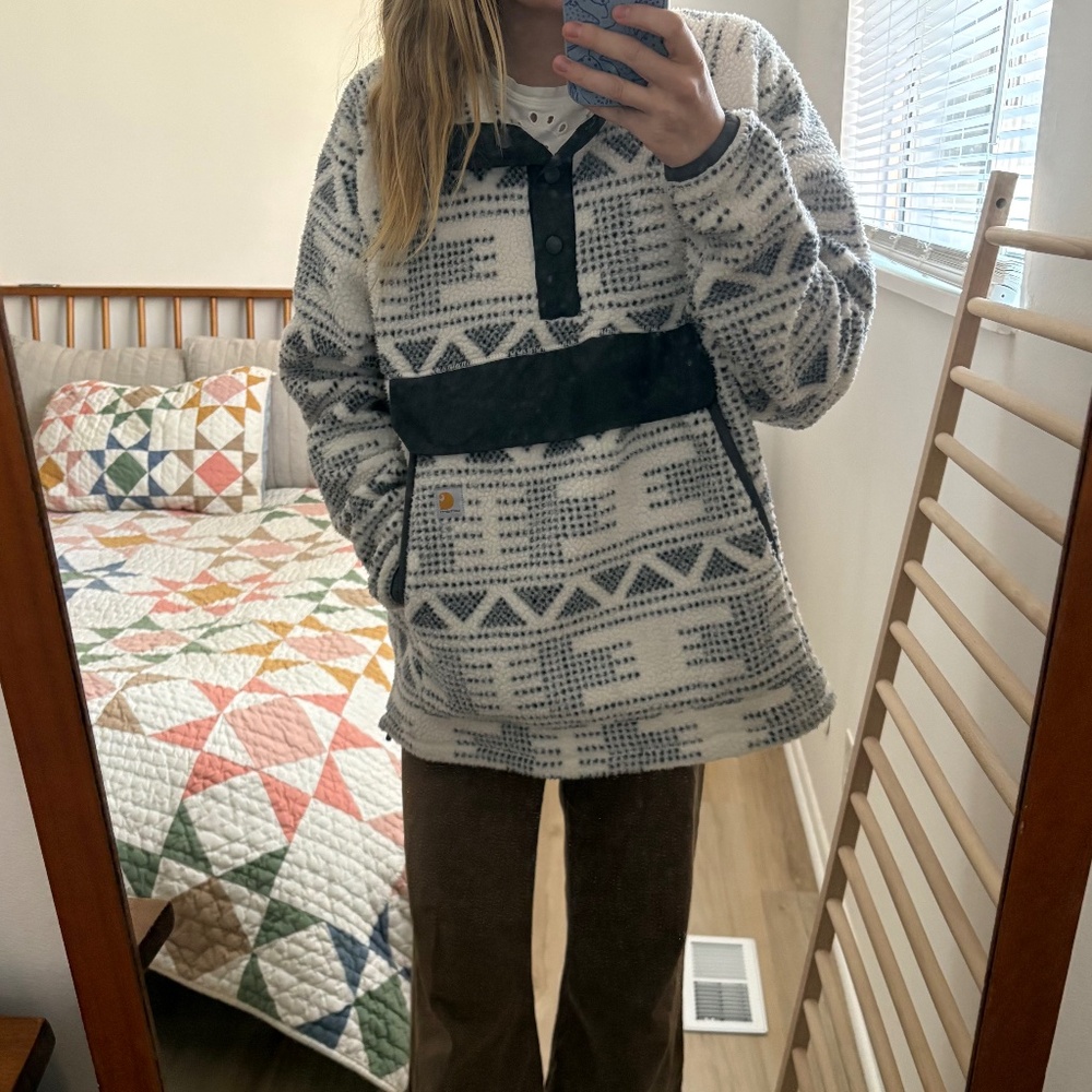 Carhartt Fleece Relaxed Fit Quarter-Zip Chore Jacket Style